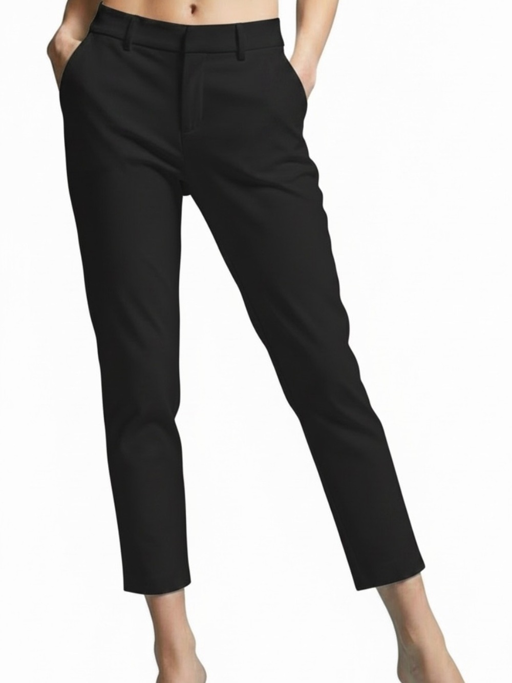 Sabrina Lauren New York Women's Black Ponte Ankle Pants - Classic Slim Fit
